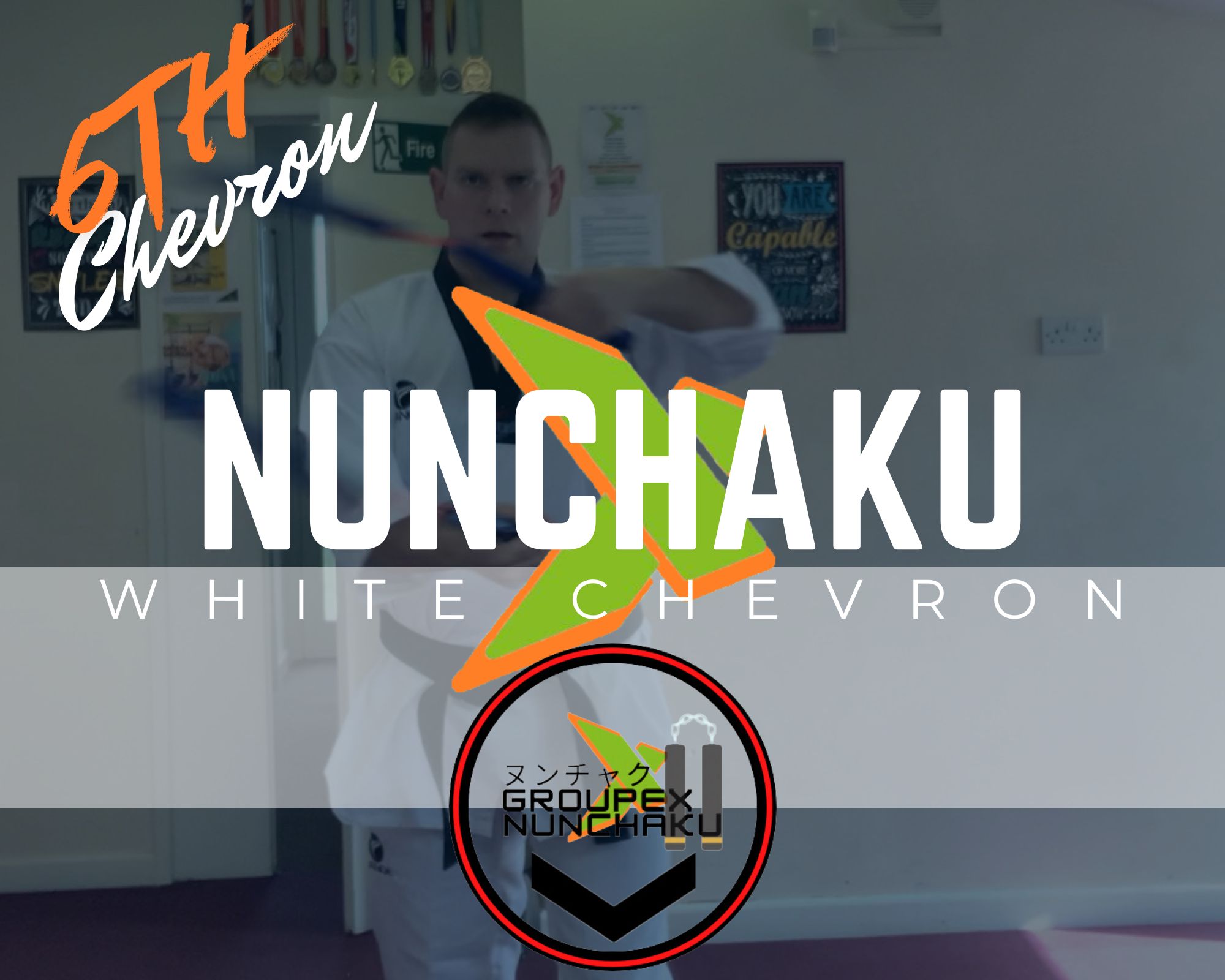 GroupEx Nunchaku White Chevron